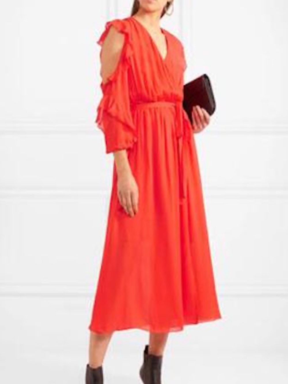 Maje Red Ruffle Remy Dress - 1 (Small) 🌟 - Picture 2 of 2